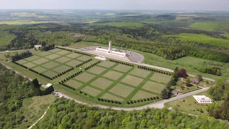Full-view-of-Douaumont-ossuary-by-drone.-Day-time-WW1-memorial